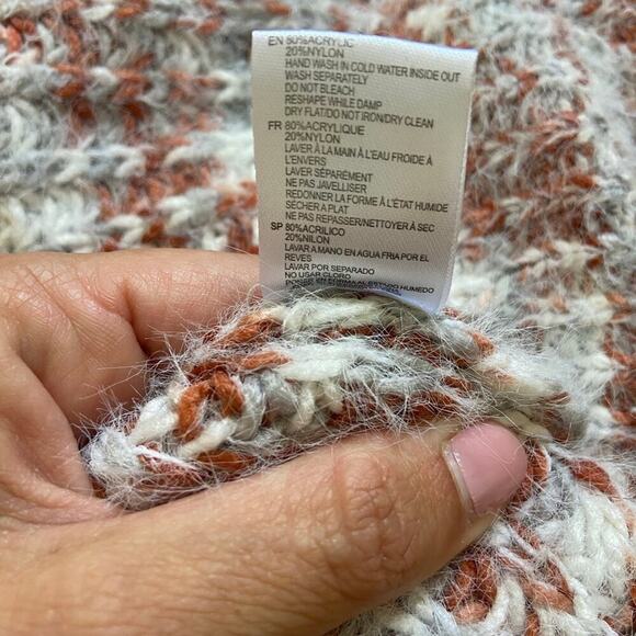 RD style eyelash fringe chunky knit sweater long sleeve marled medium - Picture 7 of 8